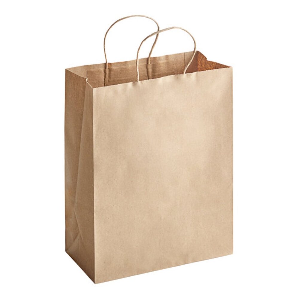 Greenii 250 Kraft Brown Paper With Handles Kraft 5 * 3 * 12 Party Gift Bag